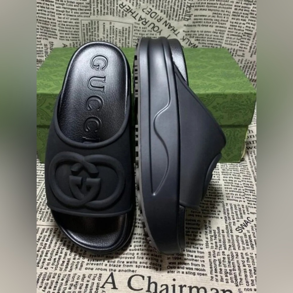 New Gucci Black Women's Sandals